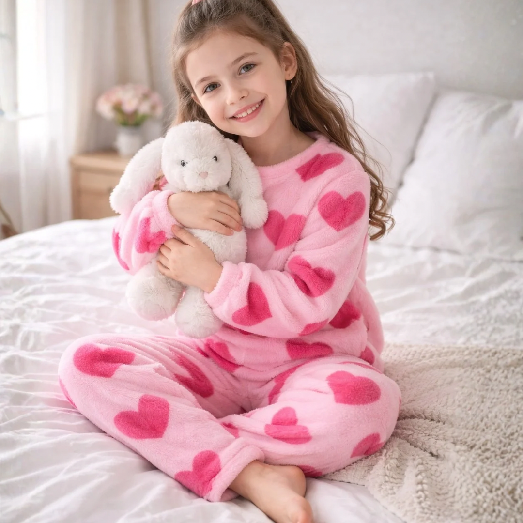 Pijama Niña Polar Corazon